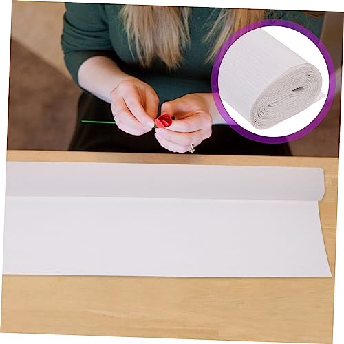 Baluue 1 Roll Crepe Paper Crepe Paper Decor Crepe Paper Set Holiday Crepe Paper Paper White Elastic Craft Paper Flower Making Crepe Paper Birthday Crepe Paper Craft Paper Roll #TOP6