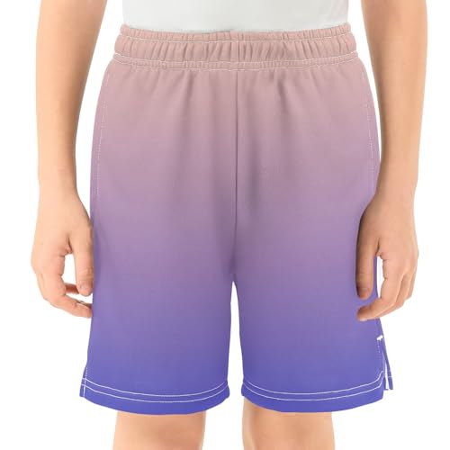 J JOYSAY Midnight Bloom Gradient Boys Athletic Shorts Kids Youth Casual Shotrs with Elastic Waistband Pockets2