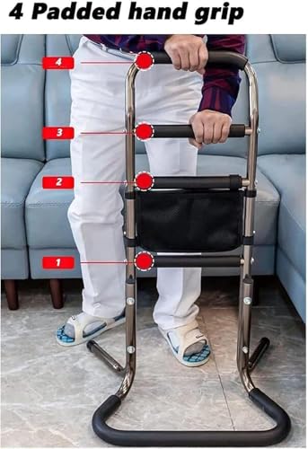RKUVPAE Standing Supports Aid Stand Assist, Support Frame with 4 Handles, Adjustable Heights Safety Hand Rails Mobility & Daily Living Aids, Load Capacity 136kg - Image 3