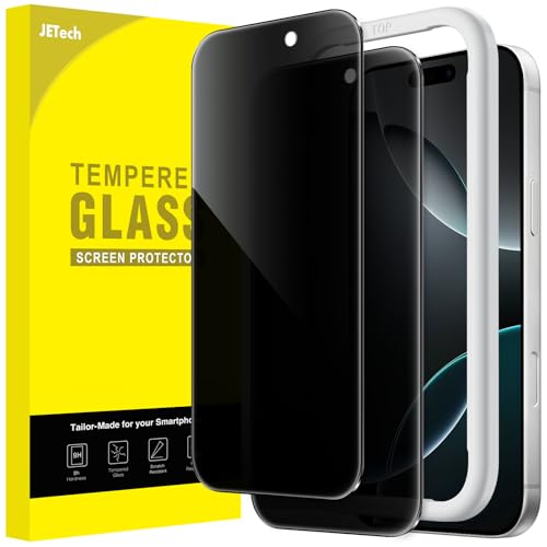 JETech Sichtschutz für iPhone 16 Pro 6,3 Zoll, Anti-Spy Gehärtete Glas Schutzfolie mit Einfachem Installationswerkzeug, ...