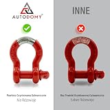 Autodomy Szekle 4x4 ze Stali Nierdzewnej Kutej i Ocynkowanej | Udźwig 4,75 Tony Zestaw 2 Sztuki | Szekle do Pasów Holowniczych 3/4" do Holowania, Przeciągania i Ratowania Pojazdów