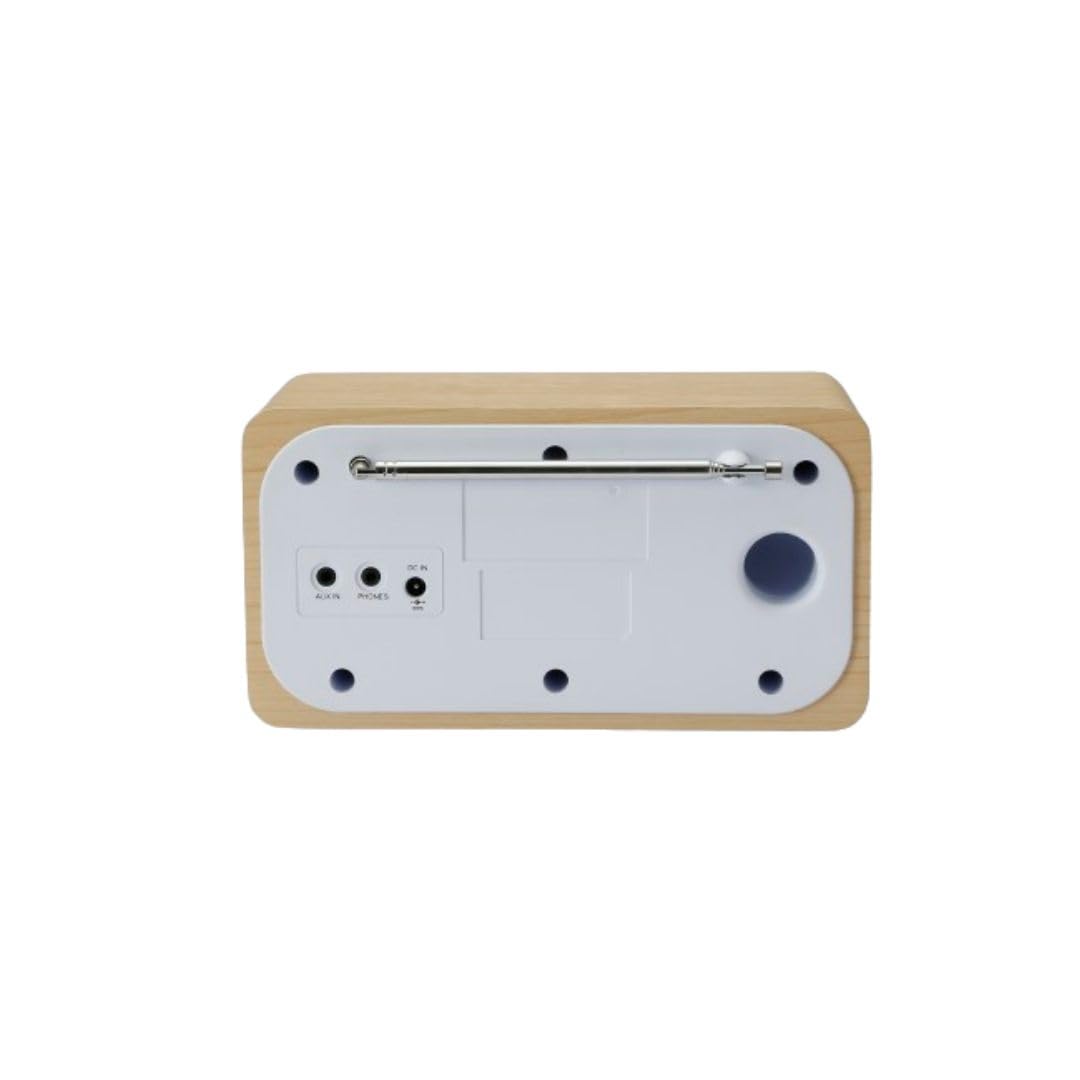 Halterrego Radio Dab+/Dab/FM, Connexion Bluetooth, Double Alarme, écran LCD, Luminosité réglable, antenne téléscopique, RMS 3W, Adaptateur Inclus, Couleur Bois