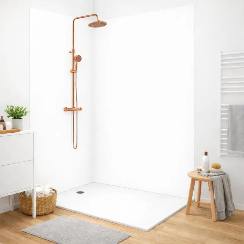 99 Déco Panneaux Muraux de Douche PVC, Blanc, 90x220 cm et 120x220 cm, 3mm Épaisseur, avec...