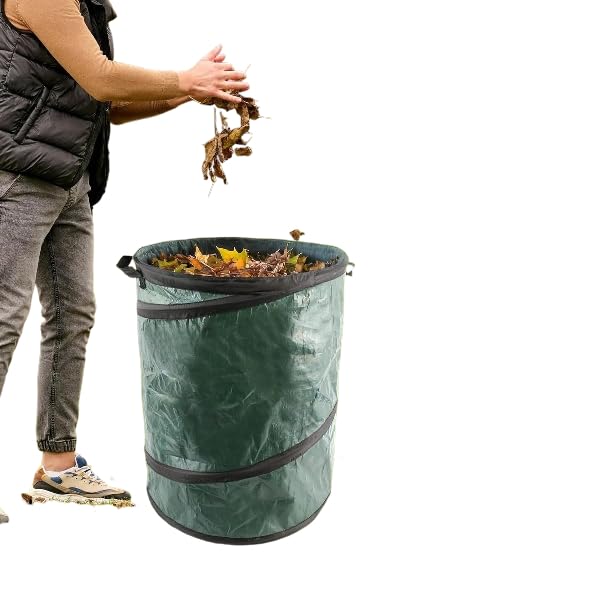 100L Pop Up Large Garden Waste Bag - Heavy Duty Garden Sacks To Collect Yard Waste Plant Waste Grass and Leaves | Includes 2 Handles For Easy Transportation Collapsible - 1 Unit