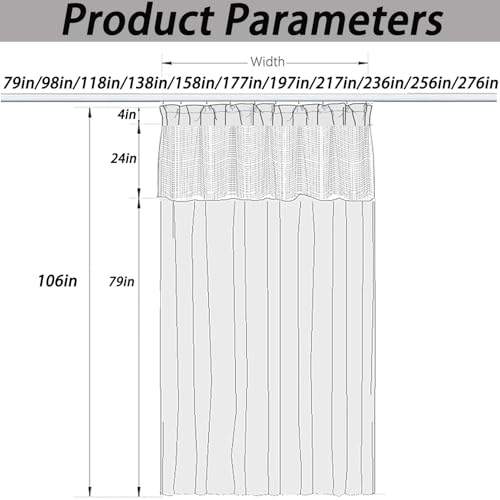 image for lylunnamsp Extra Wide Medical Curtains Flat Hook Hospital Curtains, Pr