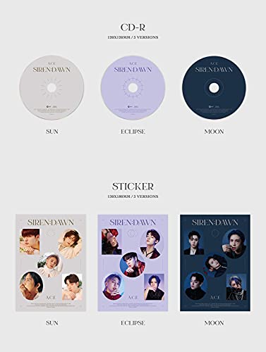 Album Kpop A.C.E Siren Dawn Pack 3 Versions Sun Eclipse Moon CD