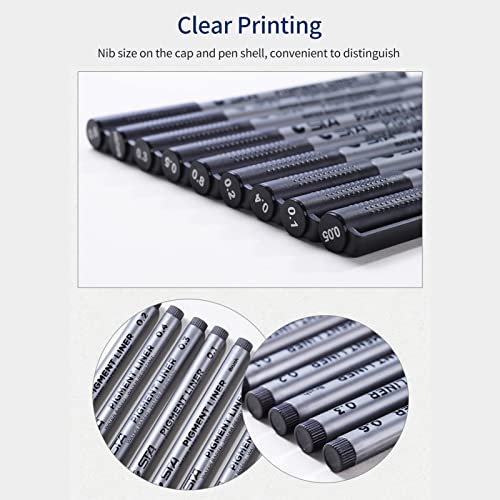 Mingzhe 9 Micro-Pen Precision Fineliner Canetas de tinta de arquivo à prova d'água Caneta de linha