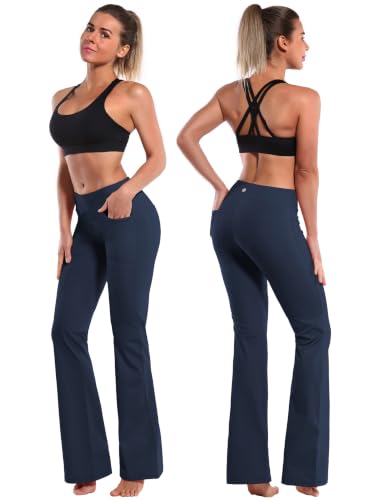Image of BUBBLELIME Women Out Pockets High Waist Bootlegs Tummy Control Yoga Flared
