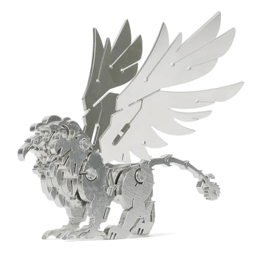 Puzzle 3D en métal Kolotesame Griffon Mythique pour Adultes, kit de Construction Aigle-Lion, Figurine de Construction Fantastique pour Joueurs ou décoration de Bureau en métal