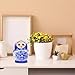 Vermon 10-Layer Russian Nesting Dolls, Big Belly Blue & White Porcelain Nesting Dolls, Handcrafts Satin Wood Russian Dolls, Wishing Doll for Hold Items, Russian Christmas Decorations