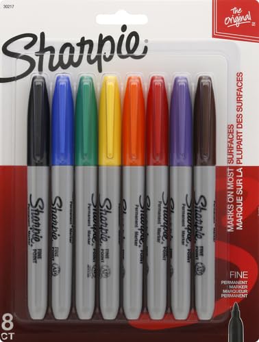 Image of Sharpie Permanent Markers, Fine Point - School, Office, Arts & Crafts, Desk Supplies, 1 Count (Pack of 96)
