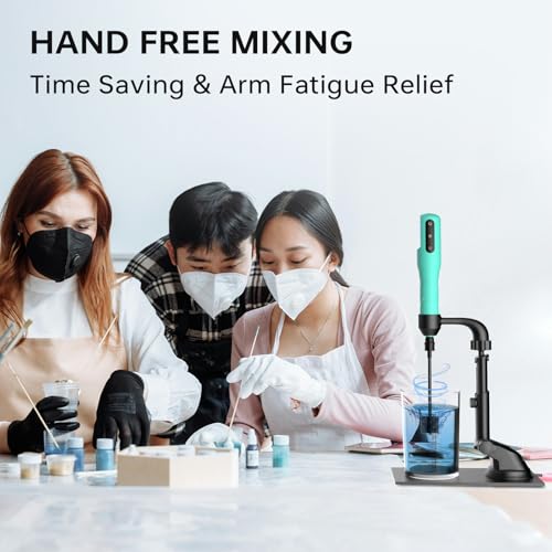 Image of Resin Mixer, Epoxy Resin Electric Stirrer, Paint Mixer & Timed Epoxy Resin Mixer for Epoxy Resin, Light Green