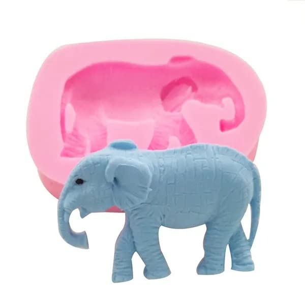 MATIN IMPEX Cute Elephant Silicone Mold -Reusable Mould for Chocolate, Cake Toppers, Jelly, Ice Cream, Candles, Gumpaste & DIY Crafts (CFM134)