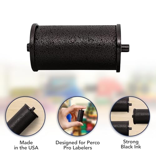 Perco Ink Roll for 1 Line & 2 Line Perco Labelers Pack of 4 Inkers