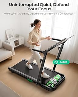 UREVO Foldimix 5 Treadmills for Home, Walking Pad with Adjustable Handle Bar, Multi-Functional Workstation Treadmill, Dual Brushless Motorized, 14-Point Shock Absorption, Compact Design