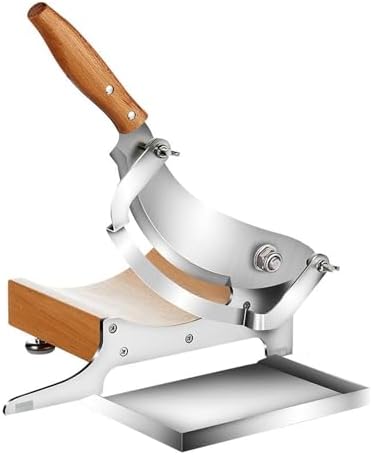 LOVEJO Stainless Steel Manual Meat Slicer – Heavy-Duty Kitchen Tool for Cheese, Jerky, Biltong, and Bread Cutting – Manual Beef and Ham Cutter with Stainless Cutting Board for Home & Deli
