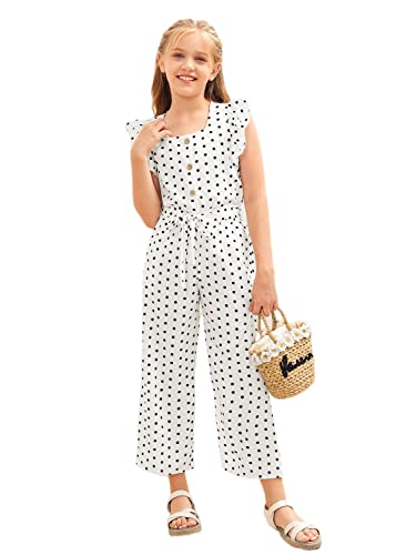 Girls Short Sleeve Shirt Pants Set Casual Ruffle Polka Dots T Shirt Playwear Cute 2 Pieces Outfit Little Kids #TOP16