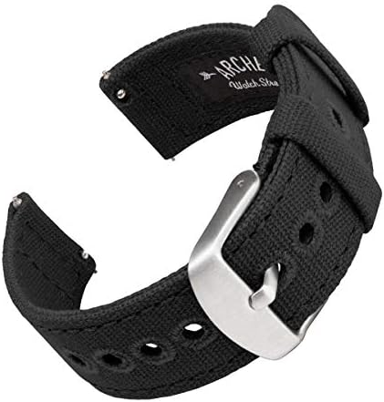 Archer Watch Straps - Canvas Watch Strap for Men Women - Canvas Replacement Strap - Multiple Colors - 18mm, 20mm, 22mm