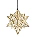 DAYCENT Brass Moravian Star Light in Seeded Glass Pendant Lights Fixture, 11-in