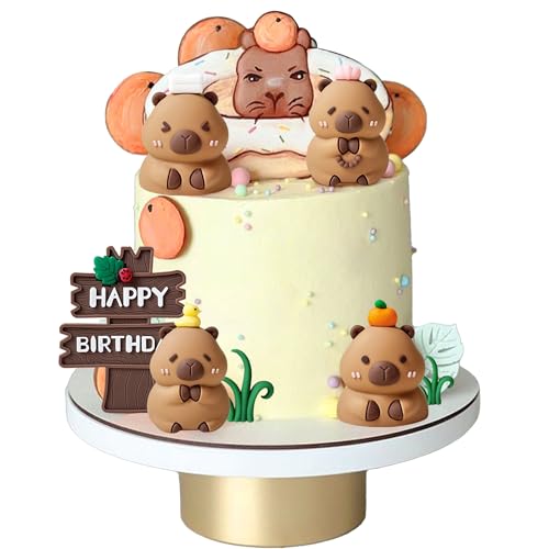 laventy decoración tortas capibara figuras adornos pasteles cumpleaños topper torta animales decoración infantil fiesta feliz cumpleaños fiesta verano
