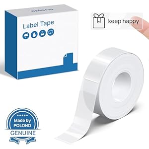 POLONO Genuine P31S Label Maker Tape, Adapted Label Print Paper, 15x40mm(0.59"x1.57"), Self-Adhesive Label Maker Tape Refill for Home/Office, Compatible with P31S Label Maker, 180 Labels, Tr
