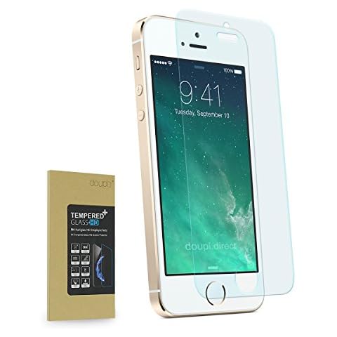doupi Compatible Screen Protector for iPhone 5 5S 5C SE, Premium 9H HD Tempered Glass 3D Touch Retina Crystal Clear Armored Anti Scratch Protective Display Guard Cover