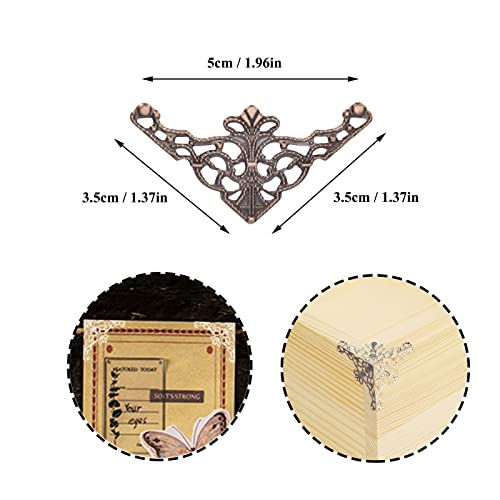 Nauhix 50Pcs Antique Metal Book Corner Protector, Vintage Metal Book Scrapbooking Corner Hollow Triangle Desk Edge Corner Embellishments Decorative For Diy Picture Frame Jewelry Box(Silver) #TOP2