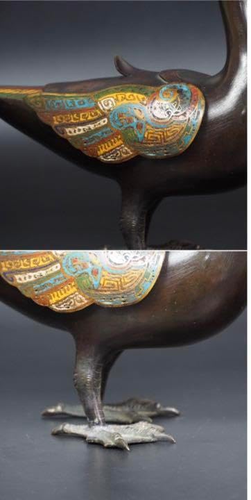 雉子香炉 52年製 美術鋳物 日本の国鳥 雉子 きじ 香炉 置物 レトロ