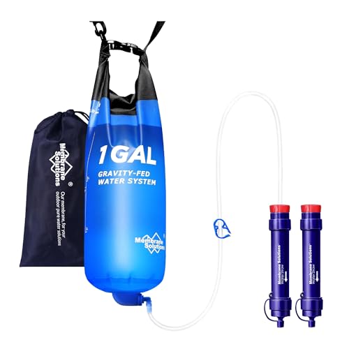 Membrane Solutions 1 Gallon Gravity Water Filter with 1 Pack S2 Water Filter Straw