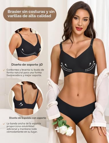 Miniatura 4 de Sujetador Sin Aros Mujer Cómodo Sujetadores Sin Aro Bralette Sin Costuras