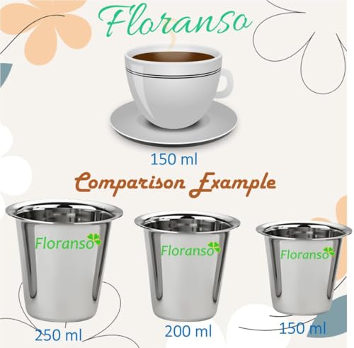Image of 250 ml Stainless Steel Sober Big Milk Tea Coffee Water Glass (250 ml 6 Pcs)
