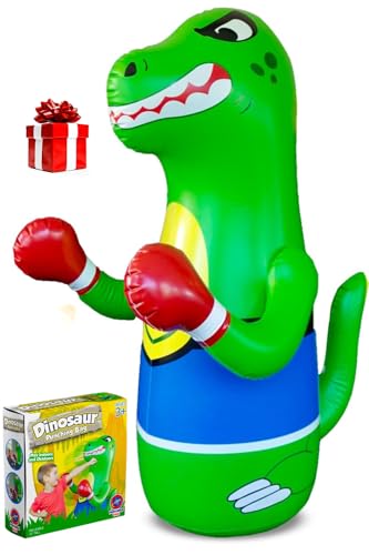 Preferred Toys - Inflatable Punching Bag for Kids - Bop Bag Inflatable Punching Toy - Inflatable Dinosaur with Instant Bounce Back Movement for Kids/Toddlers (47” Height)