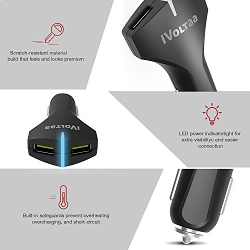 Image of iVoltaa QC 3.0 36W - Dual Port USB Car Charger, Both Port QC 3.0