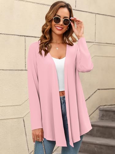 Image of Women's Lightweight Open Front Cardigans Casual Soft Drape Spring Summer Fall Cardigan S-3XL