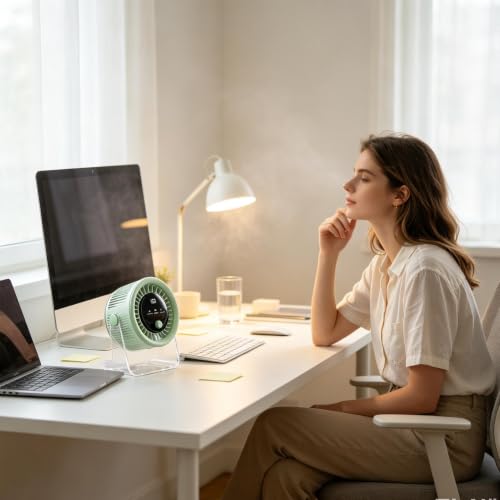 Ventilador de escritorio con pantalla LED y batería de 2000 mAh 4