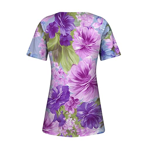 Shirts For Women Dressy Casual, Camo T Shirts For Women Work Blouses Light Pink Sweater Vest Women Purple High Low Blouse Frill Blouse Dressy Shirts For Men Summer Scoop Neck (Purple,4Xl) #TOP1