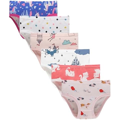 Baby Soft Cotton Underwear Little Girls'Briefs Toddler Training Undershirts 3-4t Mixed Colour A-pink/1 Cover