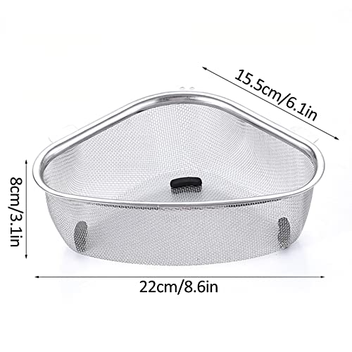 Colador para fregadero triangular de acero inoxidable miniatura 2