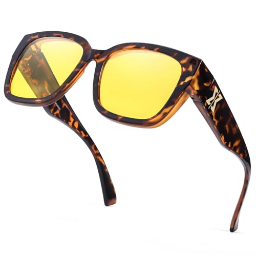 FIMILU Fit Over Night Vision Glasses for Women Men, Polarized Night Driving Glasses Anti-Glare at Nighttime 4203
