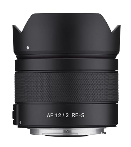 Samyang 12mm F2.0 AF Ultra Wide Angle Lens for Canon RF-S Mount – Compact APS-C Prime, Fast F2 Aperture, Autofocus, Weather Sealed, Linear STM, 62mm Filter, Ideal for Travel, and Night Photography