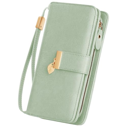 LUROON Geldbörse Damen Groß Viele Fächer, Leder Geldbeutel Damen Gross mit Kartenfächer, RFID Frauen Portemonnaie Lang Portmonee mit Reißverschluss LUROON Geldbörse Damen Groß Viele Fächer, Leder Geldbeutel Damen Gross mit Kartenfächer, RFID Frauen Portemonnaie Lang Portmonee mit Reißverschluss