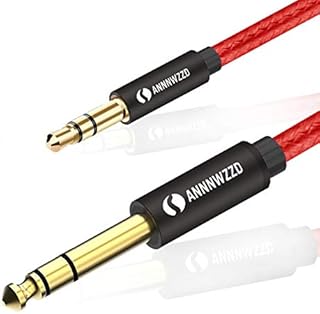 LinkinPerk 6.35 to 3.5 Stereo Jack Cable, 3.5mm (1/8 inch) TRS Stereo Audio Cable to 6.35mm (1/4 inch) Cable for iPod Laptop Home Theater Devices and Amplifiers etc (3M)
