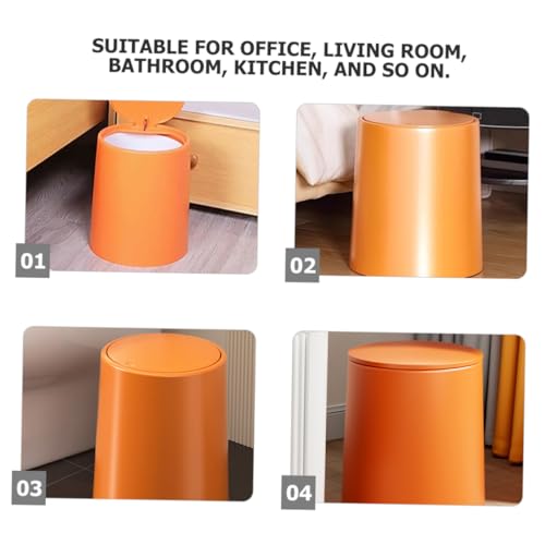 Caneca de basura rectangular de plástico naranja miniatura 4