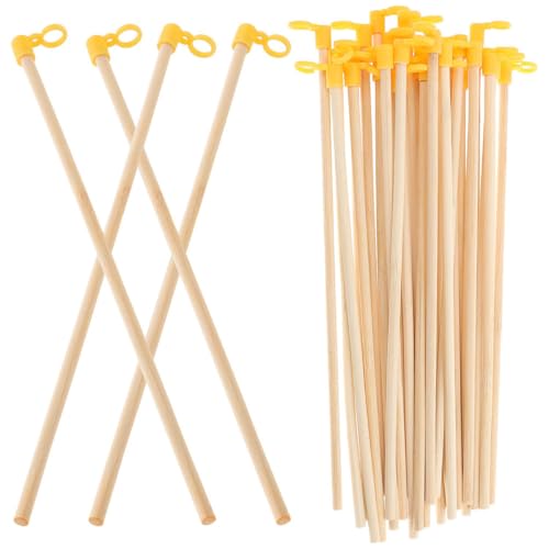 GARVALON Lot de 30 Poignées de Lanterne en Bois 27 CM Accessoires Légers pour Lanternes en Papier Bâtons Portatifs pour Fêtes Événements en Plein Air et Décorations DIY