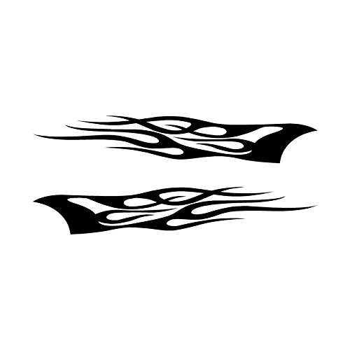 Southern Decalz Pair of Tribal Flames - Vinyl Decal Sticker - 12" x 5" - Black