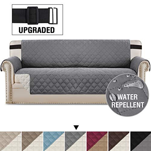 H.VERSAILTEX Reversible Sofa Slipcover Quilted Furniture Protector with 2" Elastic Strap Water Resistant