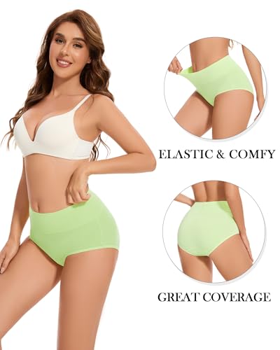 CAILECOTTON Womens Underwear Cotton Briefs Plus Size High Waisted Underwears Women Pack Cotton Panties for Women Pack2
