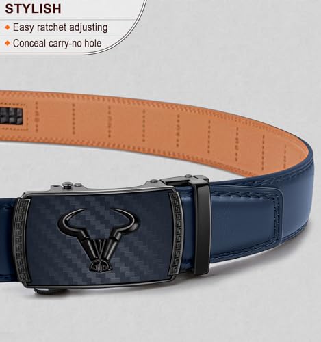 Image of BULLIANT Ratchet Trimmable Leather Belt for Men Adjustable 1 3 /8-Gift Boxed | Smooth Sliding | Micro Adjustable Fit | Tailored Size | Holeless Understated Elegance