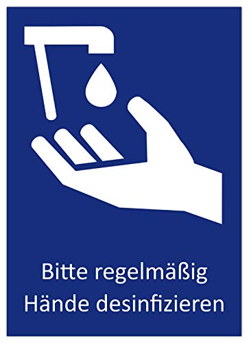 Aufkleber Hände desinfizieren – 5 Stück Hinweis Schilder