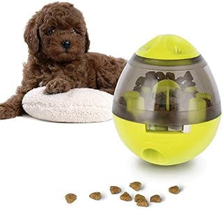 Lesfit Dog Food Ball, Pet Food Dispenser Toys IQ Treat Interactive Feeder Balls Smart Puzzle Toy for Dogs and Cats (Green)